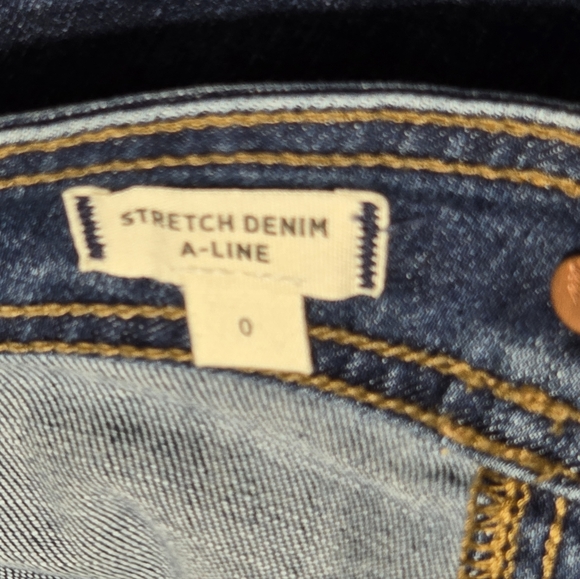 Madewell Stretch A-Line Mini Skirt In Salisbury Wash: Patch Pocket Women's Sz 0 - Picture 6 of 13